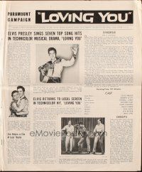 6p693 LOVING YOU/KING CREOLE pressbook '59 Elvis Presley, rock 'n' roll double-bill!