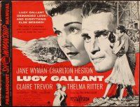 6p697 LUCY GALLANT pressbook '55 art of Jane Wyman, plus full-length kissing Charlton Heston!