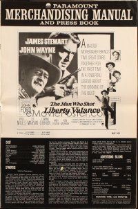 6p706 MAN WHO SHOT LIBERTY VALANCE pressbook '62 John Wayne & James Stewart together, John Ford