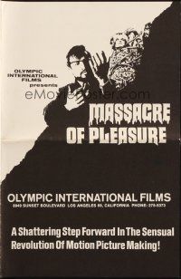 6p713 MASSACRE OF PLEASURE pressbook '66 a shattering step forward in the sensual revolution!