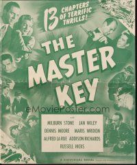 6p714 MASTER KEY pressbook '45 Universal spy serial with 13 chapters of terrific thrills!