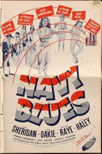 6p738 NAVY BLUES pressbook '41 sexy patriotic Ann Sheridan singing for sailors in Hawaii!