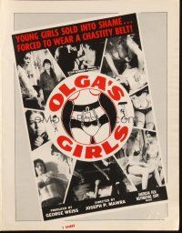 6p754 OLGA'S GIRLS pressbook '64 young girls sold into shame, forced to wear a chastity belt!
