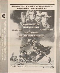6p757 ONCE UPON A TIME IN THE WEST pressbook '69 Sergio Leone, Cardinale, Fonda, Bronson, Robards