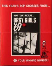 6p761 ORGY GIRLS '69 pressbook '68 sexual interconnect of 5 lust-filled segments of private lives!