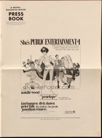 6p773 PENELOPE pressbook '66 sexiest artwork of Natalie Wood with big money bags and gun!