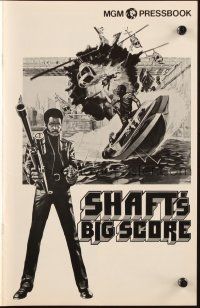 6p830 SHAFT'S BIG SCORE pressbook '72 great art of mean Richard Roundtree with big gun by John Solie
