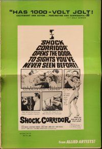 6p831 SHOCK CORRIDOR pressbook '63 Sam Fuller's masterpiece that exposed psychiatric treatment!