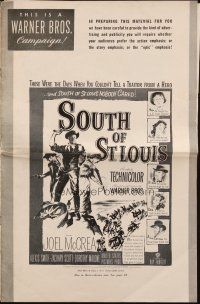 6p846 SOUTH OF ST. LOUIS pressbook '49 Joel McCrea & Alexis Smith in Missouri, cool western images