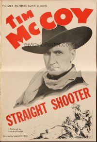 6p854 STRAIGHT SHOOTER pressbook '40 great western photos & artwork of cowboy Tim McCoy!