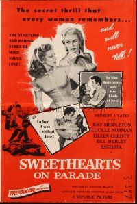 6p863 SWEETHEARTS ON PARADE pressbook '53 the secret thrill that every woman remembers!