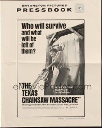 6p869 TEXAS CHAINSAW MASSACRE pressbook '74 Tobe Hooper cult classic slasher horror!