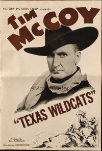 6p870 TEXAS WILDCATS pressbook '39 great western photos & artwork of cowboy Tim McCoy!