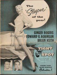 6p878 TIGHT SPOT pressbook '55 different full-length sexy Ginger Rogers, Edward G. Robinson