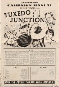 6p889 TUXEDO JUNCTION pressbook '41 Weaver Brothers & Elviry, cool musical artwork!