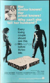 6p911 WEDDING NIGHT pressbook '70 what are the rights of a husband, sexy newlywed in lingerie!