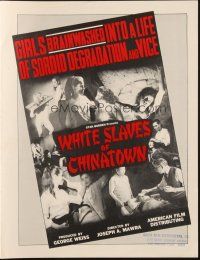6p919 WHITE SLAVES OF CHINATOWN pressbook '64 girls brainwashed into a life of degradation & vice!