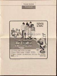 6p926 YELLOW SUBMARINE pressbook '68 psychedelic art of Beatles John, Paul, Ringo & George!