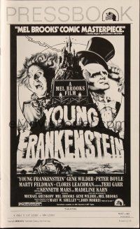 6p929 YOUNG FRANKENSTEIN pressbook '74 Mel Brooks, art of Gene Wilder, Peter Boyle & Marty Feldman