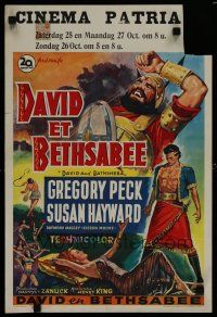6r544 DAVID & BATHSHEBA Belgian '51 Gregory Peck broke God's commandment for sexy Susan Hayward!