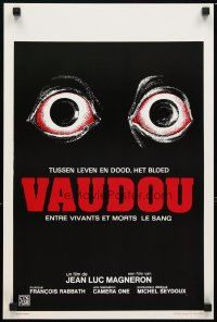 6r608 VAUDOU Belgian '73 cool artwork of eyes, voodoo religious documentary!