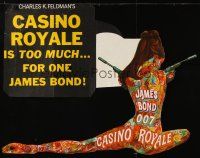 6r136 CASINO ROYALE INCOMPLETE British quad '67 Bond spy spoof, sexy psychedelic art by McGinnis!