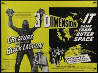 6r140 CREATURE FROM THE BLACK LAGOON/IT CAME FROM OUTER SPACE British quad '72 horror sci-fi!