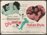 6r141 DIVORCE - ITALIAN STYLE British quad '63 Divorzio all'Italiana, Marcello Mastroianni