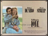 6r144 FALLING IN LOVE British quad '84 romantic close-up of Robert De Niro & Meryl Streep!