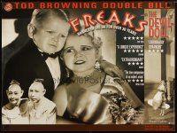 6r147 FREAKS/DEVIL DOLL British quad '02 cool Tod Browning double-feature, great images!