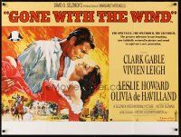 6r152 GONE WITH THE WIND British quad R89 Clark Gable, Vivien Leigh, all-time classic!