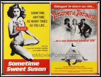 6r185 SOMETIME SWEET SUSAN/PRISONER OF PARADISE British quad '80s wacky & sexy double-feature!