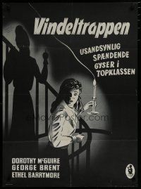 6r829 SPIRAL STAIRCASE Danish R55 Dorothy McGuire, George Brent & Ethel Barrymore, horror art!