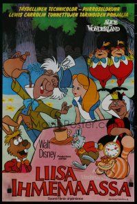 6r067 ALICE IN WONDERLAND Finnish R70s art of characters from Walt Disney Lewis Carroll classic!