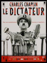 6r244 GREAT DICTATOR French 15x21 R02 Charlie Chaplin as Hitler-like dictator Hynkel w/microphones
