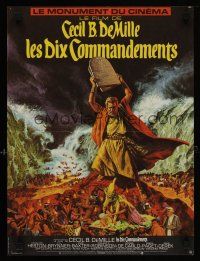 6r265 TEN COMMANDMENTS French 15x21 R70s Cecil B. DeMille directed, Charlton Heston!
