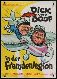 6r052 FLYING DEUCES German R60s great artwork of Stan Laurel & Oliver Hardy + girl in airplane!
