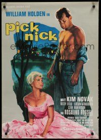 6r057 PICNIC German R62 great Rehak artwork of William Holden & short-haired Kim Novak!