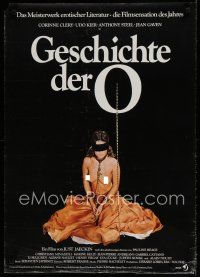 6r062 STORY OF O German '75 Histoire d'O, different image of topless chained Corinne Clery!
