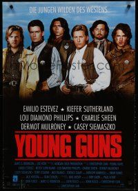 6r065 YOUNG GUNS German '89 Emilio Estevez, Charlie Sheen, Kiefer Sutherland,Lou Diamond Phillips!
