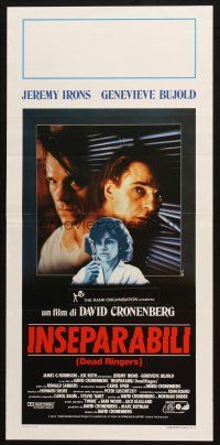 6r347 DEAD RINGERS Italian locandina '88 Jeremy Irons & Genevieve Bujold, David Cronenberg!