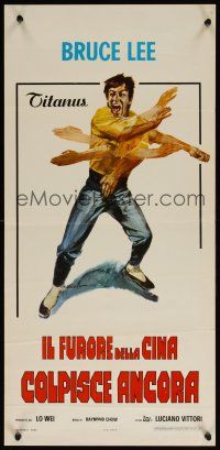 6r351 FISTS OF FURY Italian locandina '73 great Bruce Lee action kung fu art by Ciriello!
