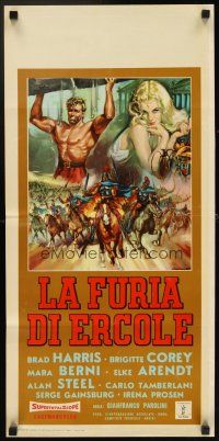 6r352 FURY OF HERCULES Italian locandina '62 La Furia di Ercole, cool Gasparri sword & sandal art!