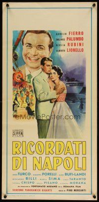 6r393 RICORDATI DI NAPOLI Italian locandina '58 romantic artwork by Carlantonio Longi!