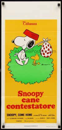 6r401 SNOOPY COME HOME Italian locandina '72 Peanuts, great Schulz art of Snoopy & Woodstock!