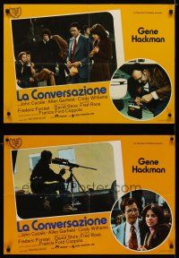 6r279 CONVERSATION set of 3 Italian photobustas '74 Gene Hackman, Francis Ford Coppola directed!