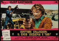6r299 DIRTY HARRY Italian photobusta '72 Clint Eastwood & Andy Robinson close-up w/gun!