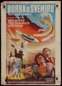 6r733 THIS ISLAND EARTH Yugoslavian '57 they challenged the unearthly furies of a planet gone mad!