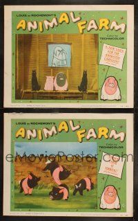 6s850 ANIMAL FARM 2 LCs '55 animated cartoon from George Orwell's brilliant best-seller!