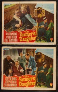 6s886 FARMER'S DAUGHTER 2 LCs '47 pretty Loretta Young, Joseph Cotten, Ethel Barrymore!